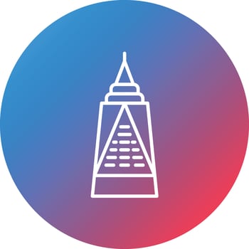 Trade Center Line Gradient Circle Background Icon vector