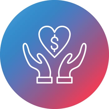 Non Profit Organization Line Gradient Circle Background Icon vector