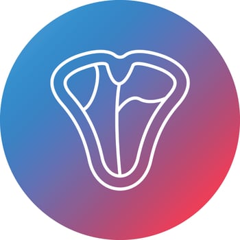 Tbone Line Gradient Circle Background Icon vector