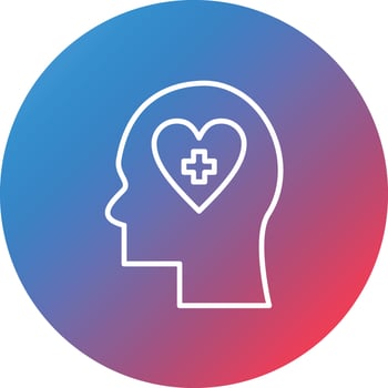 Mental Health Line Gradient Circle Background Icon vector