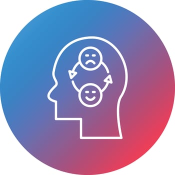 Bipolar Emotion Line Gradient Circle Background Icon vector