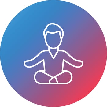 Meditation Line Gradient Circle Background Icon vector
