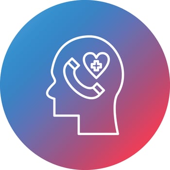 Psychological Help Line Gradient Circle Background Icon vector