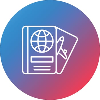 Passport Line Gradient Circle Background Icon vector