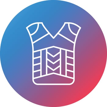 Armor Line Gradient Circle Background Icon vector