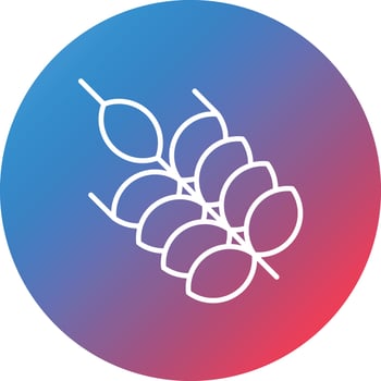 Wheat Line Gradient Circle Background Icon vector