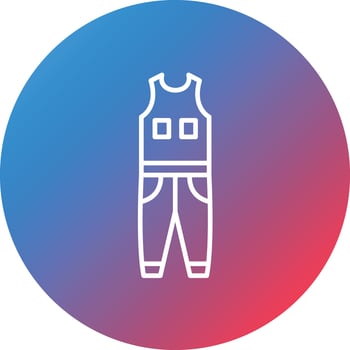 Coverall Clothes Line Gradient Circle Background Icon vector