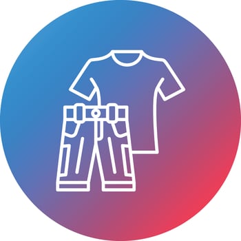 Sport Wear Line Gradient Circle Background Icon vector