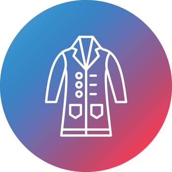 Lab Coat Line Gradient Circle Background Icon vector