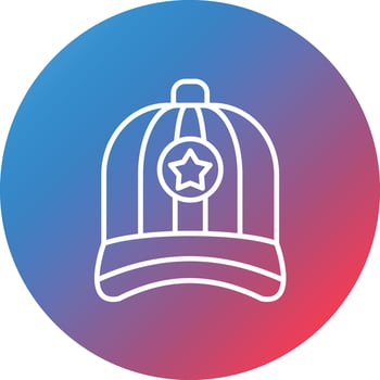 Cap Line Gradient Circle Background Icon vector