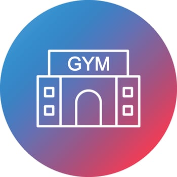 Gym Line Gradient Circle Background Icon vector