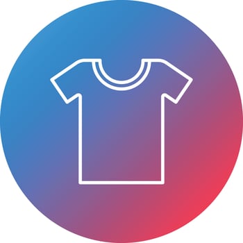 Tshirt Line Gradient Circle Background Icon vector