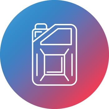 Jerrycan Line Gradient Circle Background Icon vector