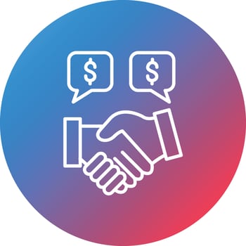 Negotiation Line Gradient Circle Background Icon vector