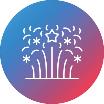 Fireworks Line Gradient Circle Background Icon vector