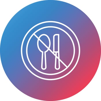 No Eating Line Gradient Circle Background Icon vector