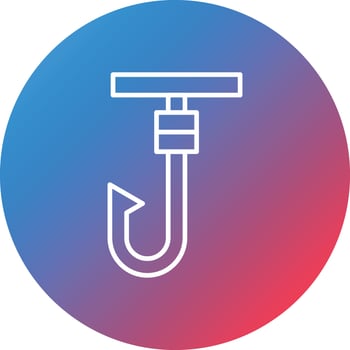 Hook Line Gradient Circle Background Icon vector