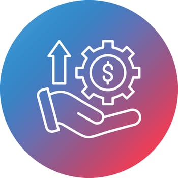 Money Benefit Line Gradient Circle Background Icon vector