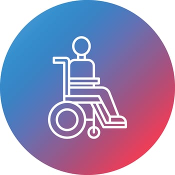 Disabled Person Line Gradient Circle Background Icon vector