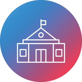 Embassy Line Gradient Circle Background Icon vector