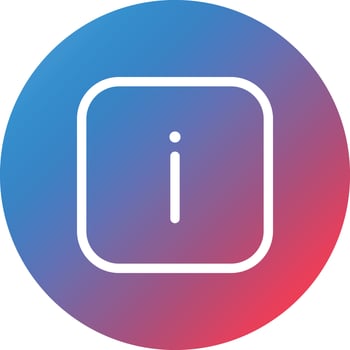 Info Square Line Gradient Circle Background Icon vector