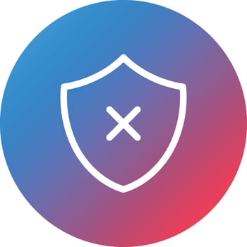 Shield Fail Line Gradient Circle Background Icon vector