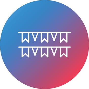 Garlands Line Gradient Circle Background Icon vector