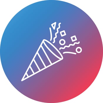 Party Decoration Line Gradient Circle Background Icon vector