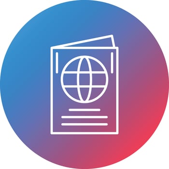Passport Line Gradient Circle Background Icon vector