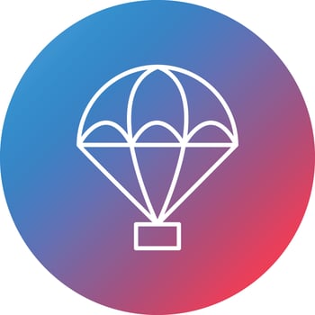Parachute Line Gradient Circle Background Icon vector
