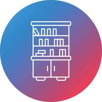 Book Case Line Gradient Circle Background Icon vector
