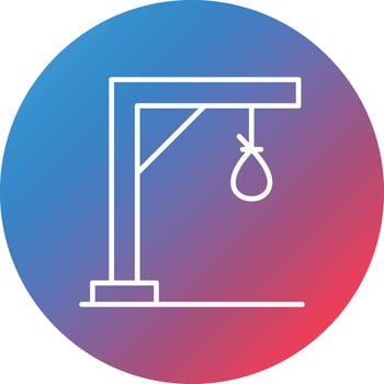 Gibbet Line Gradient Circle Background Icon vector