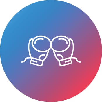 Boxing Gloves Line Gradient Circle Background Icon vector