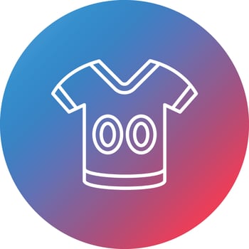 Football Jersey Line Gradient Circle Background Icon vector