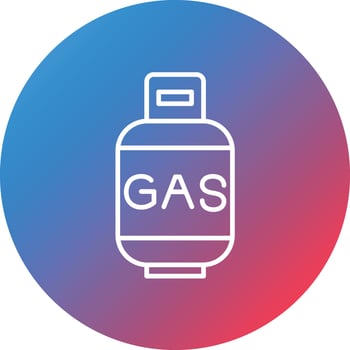 Gas Cylinders Line Gradient Circle Background Icon vector