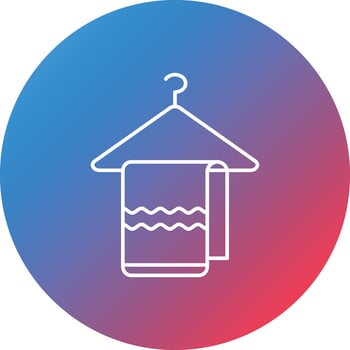 Towel Hanger Line Gradient Circle Background Icon vector