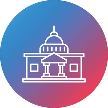 Capitol Line Gradient Circle Background Icon vector