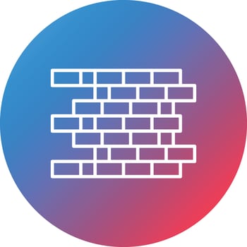 Berlin Wall Line Gradient Circle Background Icon vector