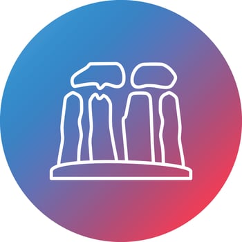 Stonehenge Line Gradient Circle Background Icon vector