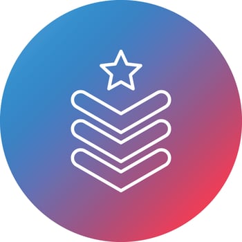 Army Chevron Line Gradient Circle Background Icon vector