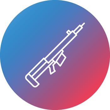Rifle Line Gradient Circle Background Icon vector