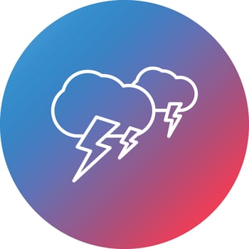 Storm Line Gradient Circle Background Icon vector