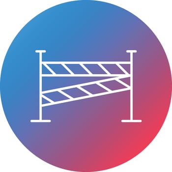 Crime Scene Line Gradient Circle Background Icon vector