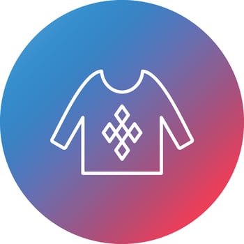 Sweater Line Gradient Circle Background Icon vector