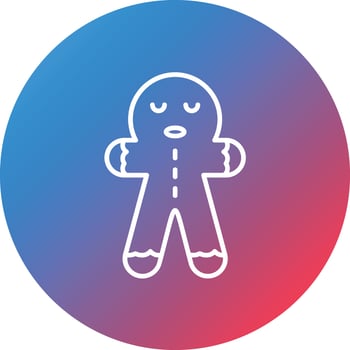 Gingerbread Line Gradient Circle Background Icon vector