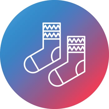 Socks Line Gradient Circle Background Icon vector