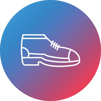 Winter Boot Line Gradient Circle Background Icon vector