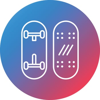Skateboard Line Gradient Circle Background Icon vector
