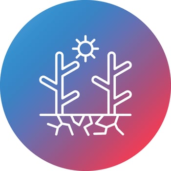 Drought Line Gradient Circle Background Icon vector