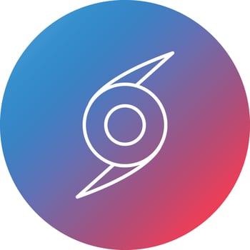 Hurricane Line Gradient Circle Background Icon vector